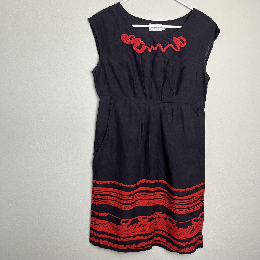 Jodi Arnold For The Limited Dress Womens 6 Gray Silk Linen Sheath‎ Knee Length